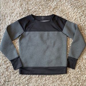 ATHLETA Fuse Color Block Sweatshirt Gray And Black